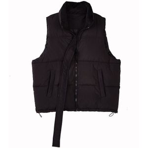 Iefb/Herenkleding Uitloper Zwart Vest Voor Paar Witner Warme Kleding Oversize Sleeveelss Taille 9Y3595