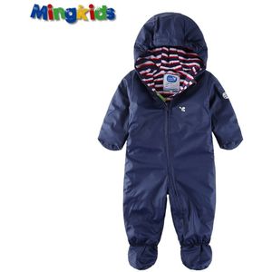 Export Europa 10,000 Mm Waterdichte Rompertjes Jongen Gir Pu Hooded Fleece Gewatteerde Jumpsuit Warm Met Fleece Paded Winddicht