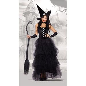 Zwarte Vrouwelijke Scary Halloween Carnaval Cosplay Kostuums Middeleeuwse Koningin Heks Rollenspel Prinses Dress Party Kleding