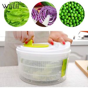 Wiilii Salade Spinner Sla Greens Wasmachine Droger Afdruiprek Scherper Zeef Voor Wassen Drogen Bladgroenten Keuken Gereedschap
