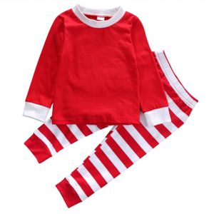 Kids Gestreepte Xmas Pjs Pyjama Baby Boy Meisje Kerst Festivel Nachtkleding Pyjama Familie Fotografie Prop Outfit Kleding Sets