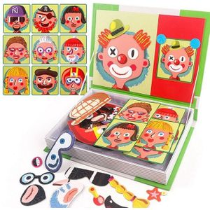 Magnetische Puzzel Kinderen Speelgoed Baby Clown Auto Boeken 3D Legpuzzels Cube Games Leren Speelgoed Voor Kinderen Jongens Onderwijs doos