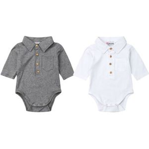 Pasgeboren Baby Jongens Lange Mouw Formele Jumpsuit Bodysuit Een Stuk Kleding Maat 0-24 M Baby Kleding