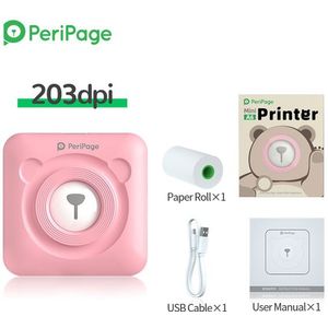 Mini Printer Label Printer 203Dpi Foto Foto Ontvangst Bluetooth Draadloze A6 Peripage Sticker Printer Draagbare Thermische Printer