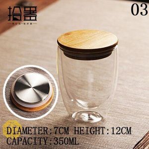 Transparante Mok Double Wall Tea Cup Koffiemokken Clear glas Cup Thee Drinkware Fles Deksel Creatieve Reizen Bier Wijn Cups