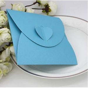 50 stks/partij Kraftpapier Envelop 5.1x5.1inch (13x13 cm) envelpes voor Uitnodigingen 5 kleur Post Kaarthouder Liefde Hart Papieren Envelop