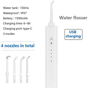 Usb Oplaadbare Water Flosser Monddouche Dental 3 Modes 150Ml Water Tank Water Jet Waterdichte IPX7 Te Dragen