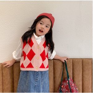 2022 Herfst Producten Koreaanse Jongens En Meisjes Mouwloos Vest Gebreide Trui Vest Jas