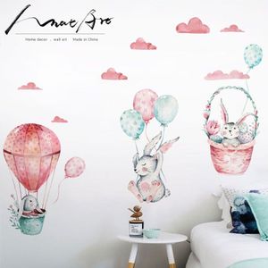 Muurstickers Voor Kinderen Kamers Slaapkamer Decor Air Ballon, Aquarel, Muurschildering, moderne Woninginrichting Roze Sticker Baby Diy Art