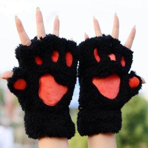 mooie vrouw kat poot handschoenen winter handschoen leuke half vinger handschoenen vrouw handschoenen mitten