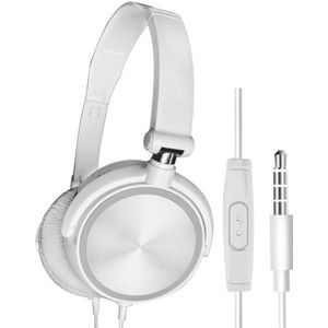 3.5Mm Wired Hoofdtelefoon Muziek Gaming Headset Bass Stereo Opvouwbare Oortelefoon Met Microfoon Volumeregeling Off White Hoofdtelefoon Voor Pc