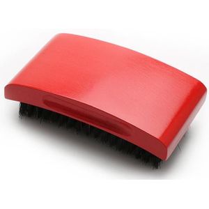 360 Ronde Rode Mannen Houten Handvat Varkenshaar Baard Borstel Elliptische Oppervlak Zwarte Grote Bocht Gebogen Borstel