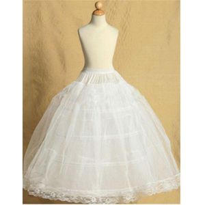 Witte 2 Hoepel Verstelbare Grootte Bloem Meisje Jurk Kinderen Little Kids Onderrok Wedding Crinoline Petticoat Fit 3 Om 14 jaar