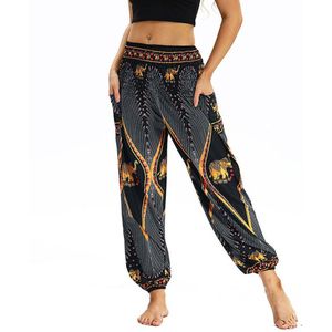 Mannen Vrouwen Broek Casual Gedrukt Bohemian Losse Yoga Reizen Lounge Festival Strand Baggy Boho Aladdin Jumpsuit Harembroek #40