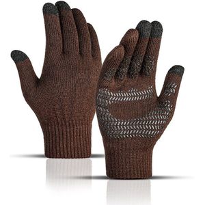 Winter Gebreide Heren Handschoenen Touch Screen Anti-Slip Effen Business Rijden Fietsen Volledige Vinger Herfst Antislip rubber Mannelijke Handschoenen