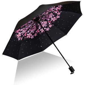 Top Paraplu Mannen Regen Vrouw Winddicht Grote Paraguas 3D Bloemenprint Sunny Anti-Zon 3 Opvouwbare Paraplu Outdoor parapluie