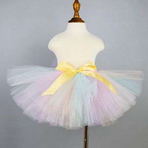 Pastel Rainbow Baby Meisje Tutu Rok Pluizige Mooie Nylon Tule Tutu Pasgeboren Foto Props Baby Meisjes Kleding Pettiskirt