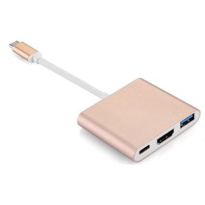 Type C Usb 3.1 Naar USB-C 4K Hdmi USB3.0 Adapter 3 In 1 Hub Voor Apple Macbook Sliver/Goud Kleur Ondersteuning 1080P Gt