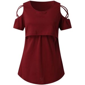 Verpleging Top Vrouwen Zomer Koude Schouder voor Baby Douches Casual T-shirt Zwangere Moederschap Kleding Ropa Embarazada 19Jun21