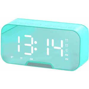 4 # Draadloze Bluetooth 5.0 Speaker Spiegel Wekker Met Telefoon Houder Functie Met Fm Radio Grote Led Scherm speaker