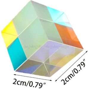 Kleurrijke Combiner Splitter Cross Dichroic Cube Rgb Prism Optical Glass Driehoekig Prisma 20 Mm