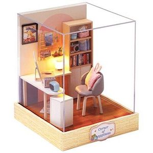 Poppenhuis Houten Diy poppenhuizen Miniatuur Meubels Poppenhuis Kit Casa Muziek Speelgoed voor Kinderen Verjaardag Kerstcadeaus QT27
