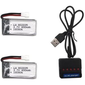 3.7V 400Mah 35C Lipo Accu En Acculader Voor X4 H107 H31 KY101 E33C E33 U816A V252 H6C rc Quadcopter Drone Onderdeel