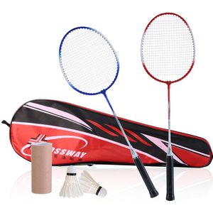 1 Set Professionele Badminton Set 2 Ballen + 2 Player Pro Racket Shuttle Tas Tuin Game Sport Indoor Outdoor Accessoires