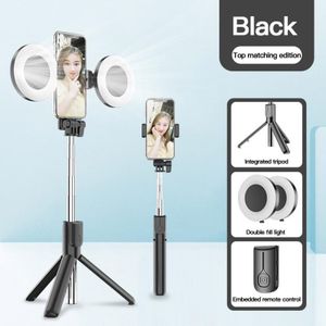 4IN1 Draadloze Bluetooth Selfie Stok + Led Ring Licht Verstelbare Monopod Statief Afstandsbediening Aluminium Selfie Sticks