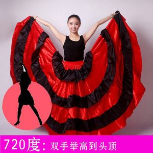Half-lengte Rok Dans Kostuum Stage Performance Tonen Natie Spaanse Flamenco Vrouwelijke Volwassen Buste Rok Grote Schommel Kostuum H624