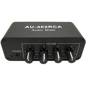 Multi-Source Rca Mixer Stereo Audio Reverberator Audio Switch Switcher 4 Ingang 2 Uitgang Driver Hoofdtelefoon Volumeregeling