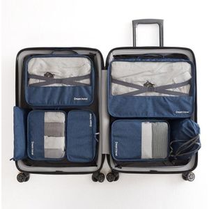 7 Stks/set Bagage Verpakking Organisator Set Reizen Mesh Bag In Bag Bagage Organizer Verpakking Cosmetische Bag Organizer Voor Kleding Zachte