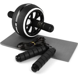 3 Stks/set Abdominale Roller Met Knie Pad Verstelbare Springtouw Voor Home Office Gym Fitness Workout Oefening
