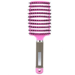 Haar Hoofdhuid Massage Kam Haarborstel Varkenshaar Nylon Vrouwen Nat Krullend Ontwarren Haar Borstel Voor Salon Kappers Styling Tools