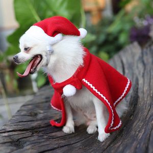 Kerst Hond Kleding Santa Doggy Kostuums Kleding Zachte Warme Kleding Pet Kat Kleding Cape Hoed Huisdieren Kostuum