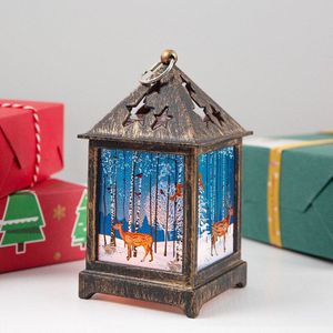 Kerst Creatieve Ouderen Sneeuwpop Nachtlampje Retro Wind Lantaarn Kerstversiering Desktop Decoratie Verlichting