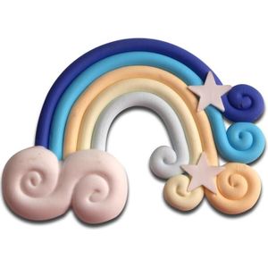 12 Stuks Gemengde Klei Sterren Rainbow Cabochon Plaksteen Decoratie Ambachten Versieringen Voor Scrapbooking Kawaii Diy Accessoires