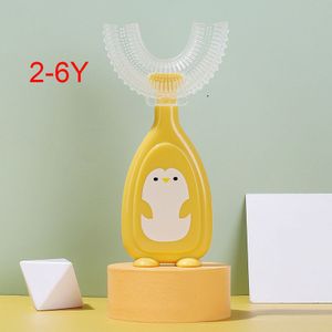 Kids Tandenborstel U-Vorm Zuigeling Tandenborstel Met Handvat Cartoon Siliconen Orale Care Cleaning Brush Voor Peuters Leeftijden 2-12