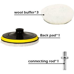 5Pcs 6 Inch Wol Polijsten Buffing Mat Auto Paint Care Voor M14 Zachte Wol Machine Waxen Polijstmachine Auto lichaam Polijsten Schijven