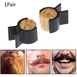 Hout Silicagel Snor Training Wielen Voor Mannen Salon Snor Styling Sjabloon Voor Baard Vormgeven Trimmen Tool