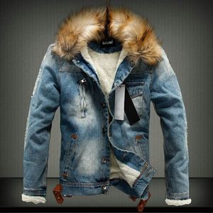 Marstaci Herfst Winter mannen Jas Warme Dikke Jeans Jassen Mannen Denim Jas Bovenkleding Heren Kleding