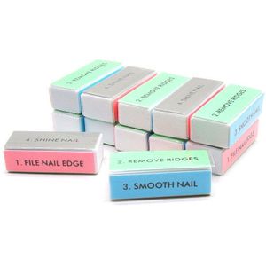 20 Stks/partij Kleurrijke Nagels Bestand Buffer Polijsten Blok Schuren Nail Emery Board Lime Een Ongle 4 Side Diy Nail Shiner manicure Gereedschap