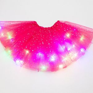 3-8Yrs Meisjes Ballet Magic Light Party Rokken Tulle Sterren Sequin Dancewear Meisjes Pluizige Glitter Prinses Tutu Rokken Kleding