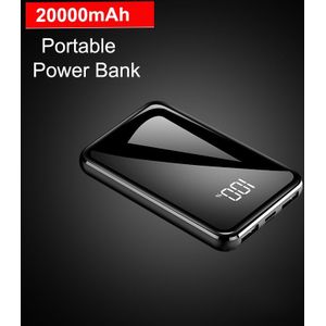 Mini Power Bank 20000 mAh 5V 2A Spiegel Screen Poverbank voor xiaomi Iphone Externe Batterij Draagbare Oplader 20000 mAh powerbank