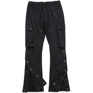 Harajuku Side Knop Zakken Cargo Broek Mannen En Vrouwen Trekkoord Hip Hop Baggy Flare Broek Streetwear Casual Broek