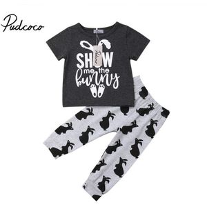 Pudcoco Kids Peuter Baby Boy Pasen Outfits Kleding Katoen Jongens Katoen Korte Mouw T-Shirt Tops + Leggings Kleding Set 1-6Y