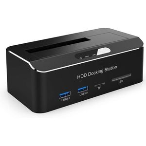 Tool Gratis Usb 3.0 Naar Sata Externe Harde Schijf Docking Station Met 2-Port Hub En Kaartlezer Voor 2.5/3.5 Inch Hdd Ssd Sata Iii