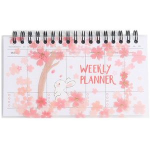 A6 Wekelijkse Planner Notebook Schoolbenodigdheden Kantoor Draagbare Agenda cherry Organizer Schema Dagboek Maandelijkse Stationaire