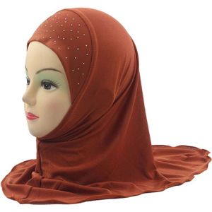 Kid Meisjes Islamitische Moslim Arabische Hijab Sjaal School Strass Kind Hoofddeksels Abaya Nace Cover Motorkap Sjaal Wrap Hoofddoek Mode