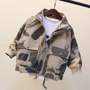 Lente Herfst Jongens Jas Kinderen Herfst Uitloper Jas Kinderen Katoen Camouflage Jas 3-7 Jaar Jongens Windjack Rits Kleding